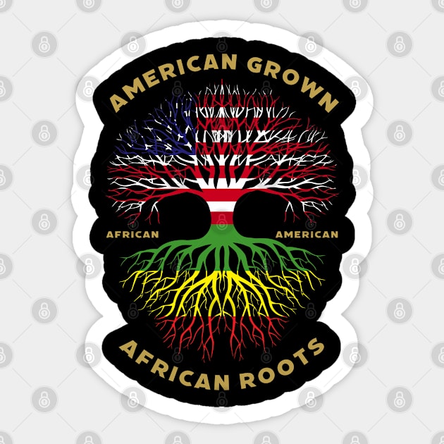 American Grown African Roots - African American Sticker by UrbanLifeApparel